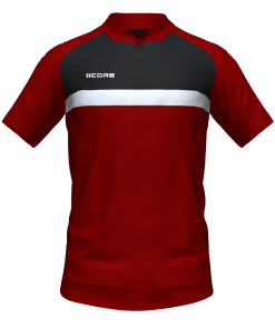 Score Stripe Duo Polo maroon-black-white