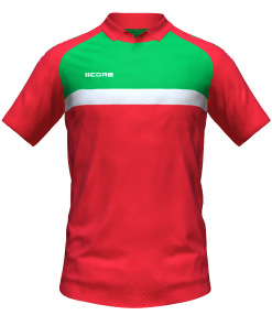 Score Stripe Duo Polo red-green-white