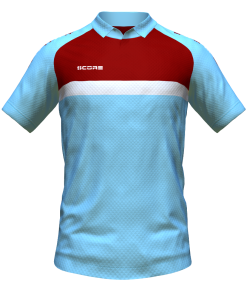 Score Stripe Duo Polo sky-maroon-white