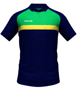 Score Stripe Duo Polo navy-green-yellow