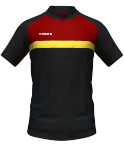 Score Stripe Duo Polo black-maroon-yellow
