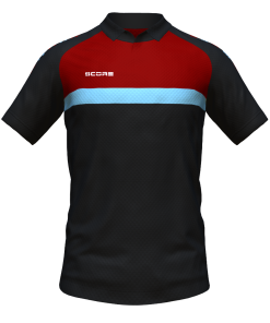 Score Stripe Duo Polo black-maroon-sky