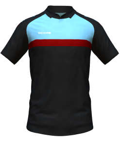 Score Stripe Duo Polo black-sky-maroon