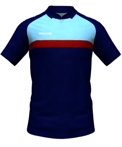 Score Stripe Duo Polo navy-sky-maroon
