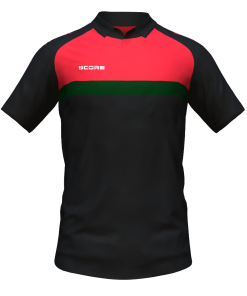 Score Stripe Duo Polo black-red-bottle