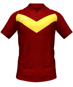 Score Basic V Polo maroon-yellow