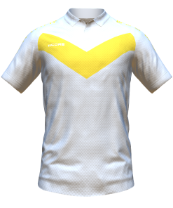 Score Basic V Polo white-yellow