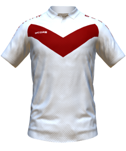 Score Basic V Polo white-maroon