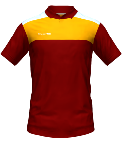 Score Tricol Polo maroon-orange-white