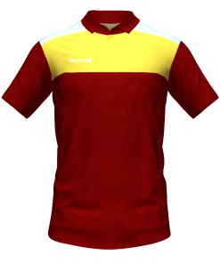Score Tricol Polo maroon-yellow-white