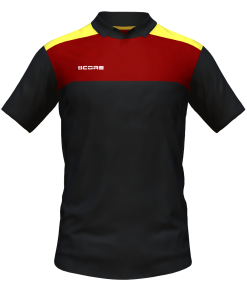 Score Tricol Polo black-maroon-yellow