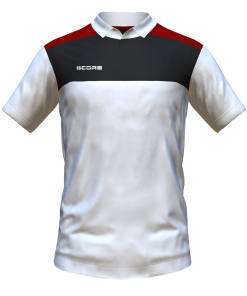 Score Tricol Polo white-black-maroon