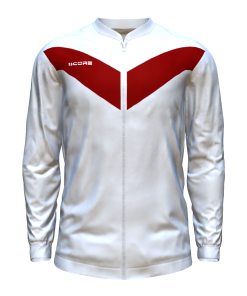 Score Basic V Track Jacket white-maroon