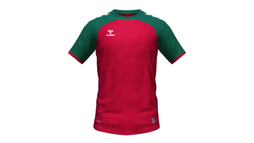 Hummel Club Match Jersey - True Red-Evergreen