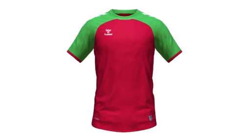 Hummel Club Match Jersey - True Red-Green Gecko