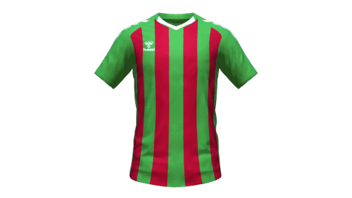 Hummel Club Stripe Jersey - Green Gecko-True Red
