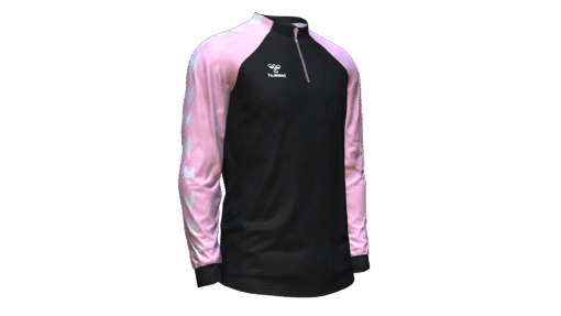 Hummel Club Match 1/2 Zip Jacket - Black-Cotton Candy