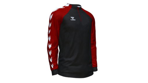 Hummel Club Match 1/2 Zip Jacket - Black-Maroon