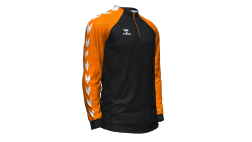 Hummel Club Match 1/2 Zip Jacket - Black-Orange Tiger