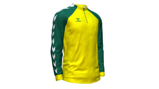 Hummel Club Match 1/2 Zip Jacket - Blazing Yellow-Evergreen