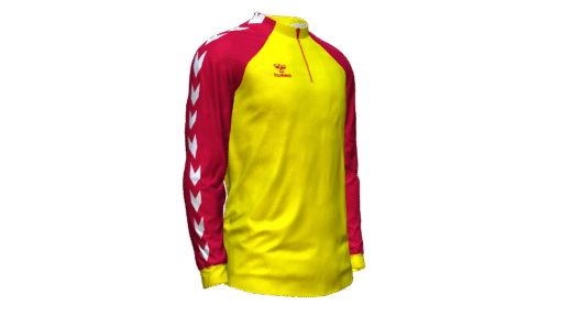 Hummel Club Match 1/2 Zip Jacket - Blazing Yellow-True Red
