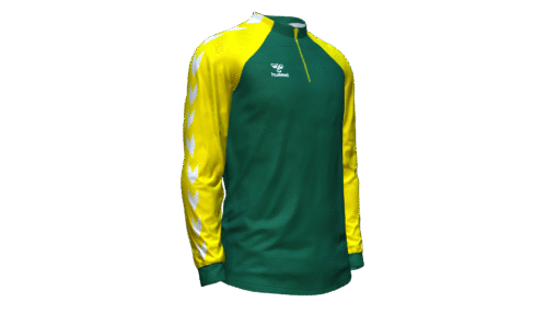Hummel Club Match 1/2 Zip Jacket - Evergreen-Blazing Yellow