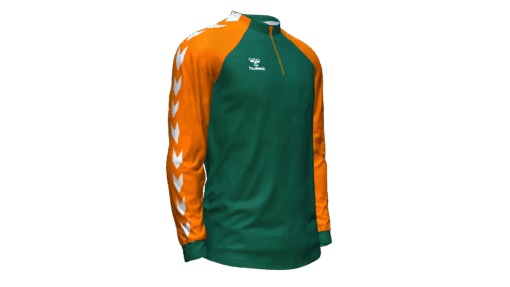 Hummel Club Match 1/2 Zip Jacket - Evergreen-Orange Tiger