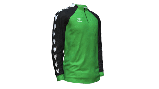 Hummel Club Match 1/2 Zip Jacket - Green Gecko-Black