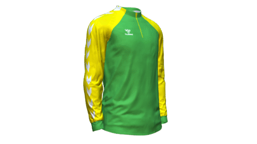 Hummel Club Match 1/2 Zip Jacket - Green Gecko-Blazing Yellow