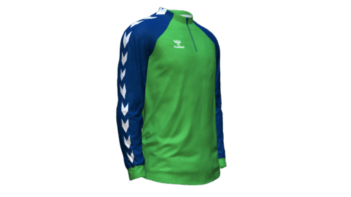 Hummel Club Match 1/2 Zip Jacket - Green Gecko-Marine