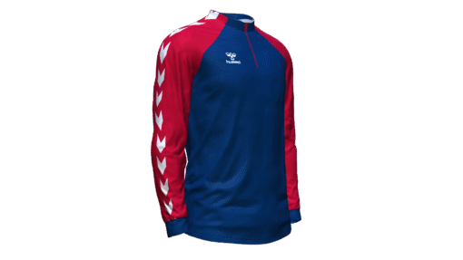 Hummel Club Match 1/2 Zip Jacket - Marine-True Red