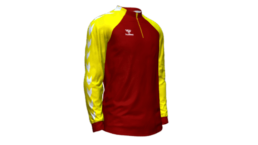 Hummel Club Match 1/2 Zip Jacket - Maroon-Blazing Yellow