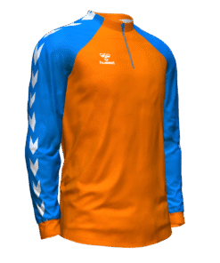 Hummel Club Match 1/2 Zip Jacket - Orange Tiger-True Blue