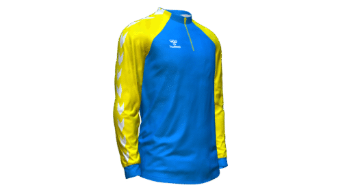 Hummel Club Match 1/2 Zip Jacket - True Blue-Blazing Yellow
