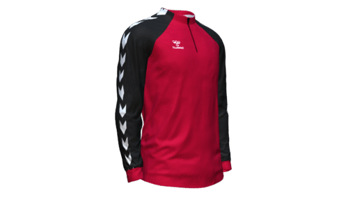 Hummel Club Match 1/2 Zip Jacket - True Red-Black