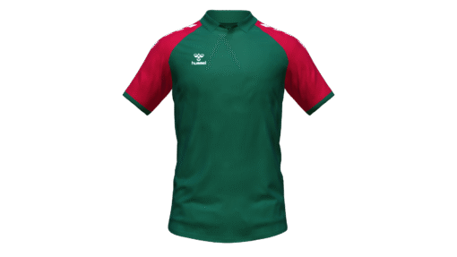 Hummel Club Match Polo - Evergreen-True Red