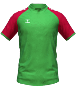 Hummel Club Match Polo - Green Gecko-True Red
