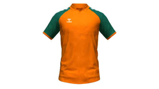 Hummel Club Match Polo - Orange Tiger-Evergreen