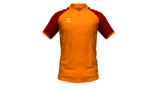 Hummel Club Match Polo - Orange Tiger-Maroon