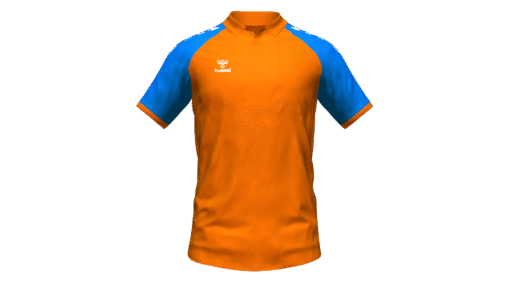 Hummel Club Match Polo - Orange Tiger-True Blue