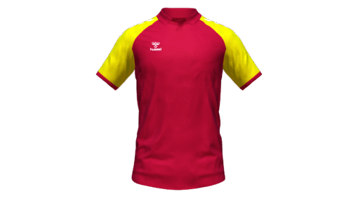 Hummel Club Match Polo - True Red-Blazing Yellow