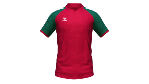 Hummel Club Match Polo - True Red-Evergreen