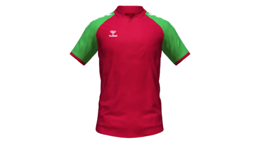 Hummel Club Match Polo - True Red-Green Gecko