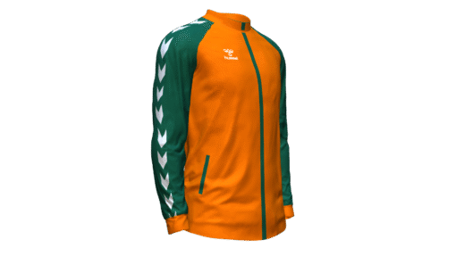 Hummel Club Match Track Jacket - Orange Tiger-Evergreen