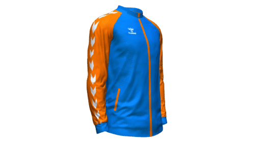 Hummel Club Match Track Jacket - True Blue-Orange Tiger