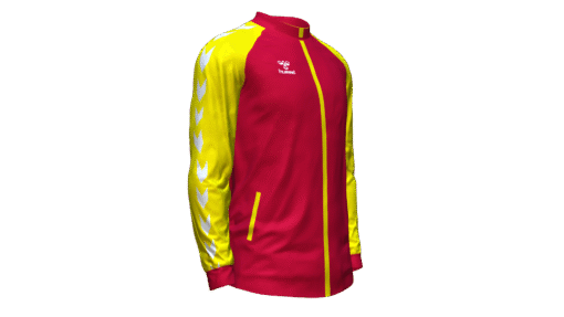 Hummel Club Match Track Jacket - True Red-Blazing Yellow