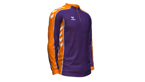 Hummel Club Panel 1/4 Zip Jacket - Acai-Orange Tiger
