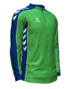Hummel Club Panel 1/4 Zip Jacket - Green Gecko-Marine