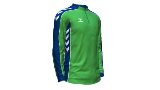 Hummel Club Panel 1/4 Zip Jacket - Green Gecko-Marine