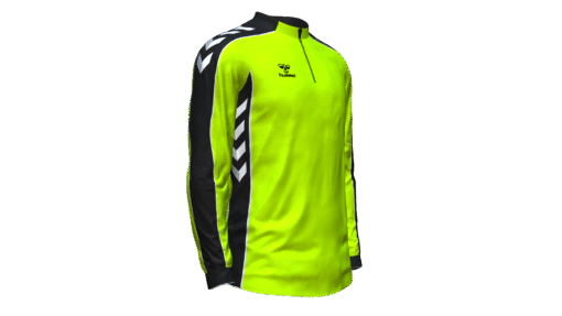 Hummel Club Panel 1/4 Zip Jacket - Lime Popsicle-Black
